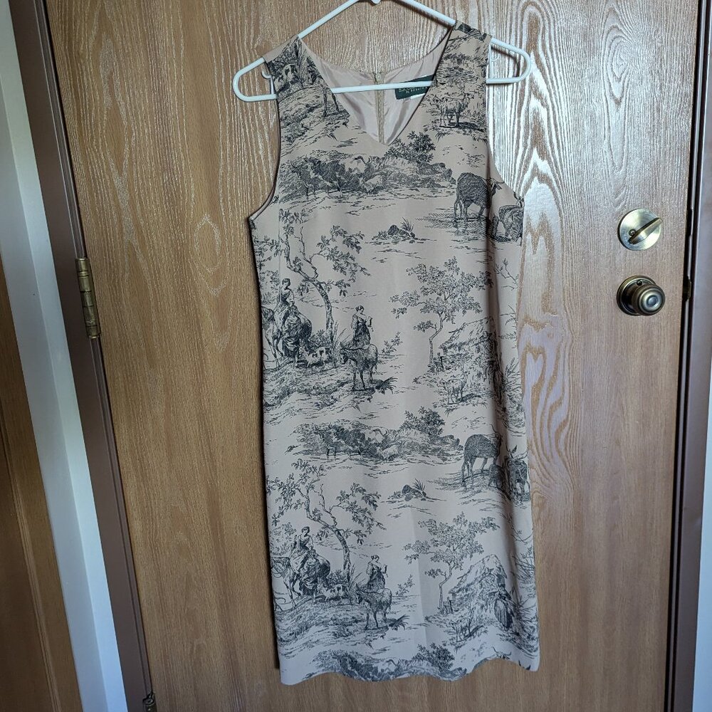 Harve Benard Western Print Tan Dress, 10/12